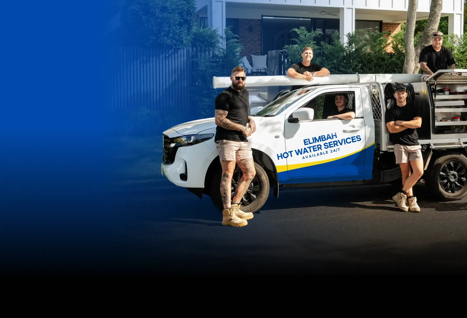 Elimbah Hot Water Services team with the ute